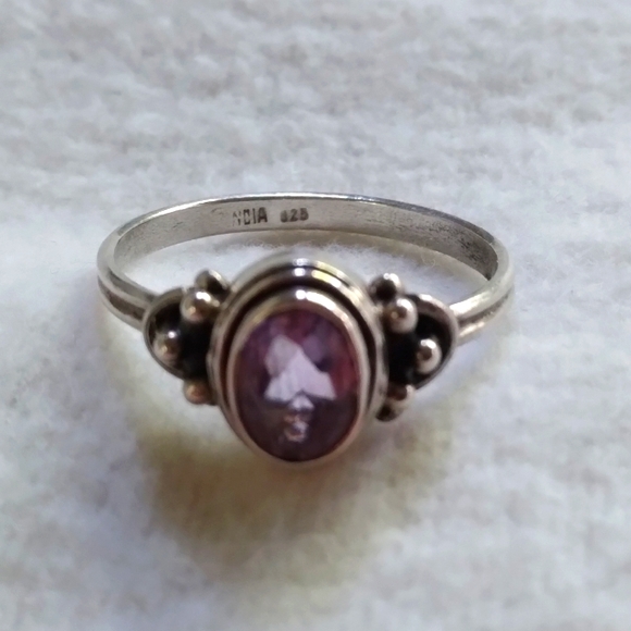 Vintage amethyst ring in artisan sterling silver - Picture 5 of 5